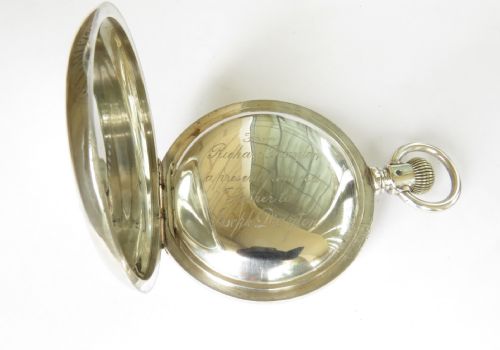 fig 2. Antique Waltham silver full hunter pocket watch, c1880