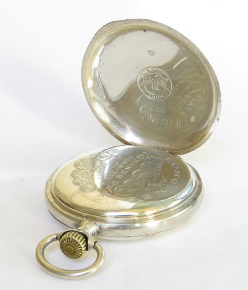 fig 2. Antique silver Longines full hunter pocket watch, c1908