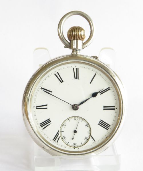 fig 1. Antique English silver pocket watch, 1888