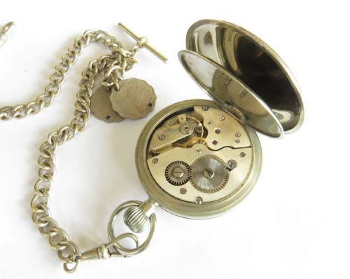 fig 1. 1930s Swiss pocket watch and chain