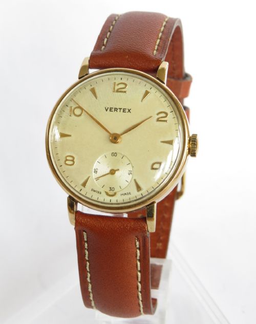 Gents 9ct Gold Vertex Wrist Watch, 1955