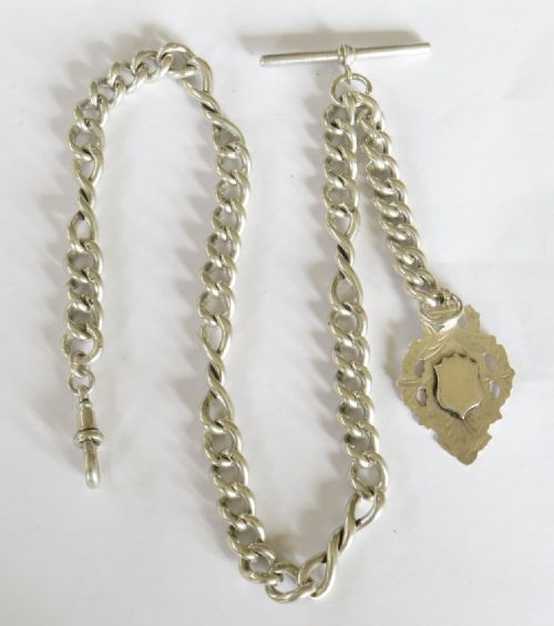 Victorian Silver Watch Chain and Fob