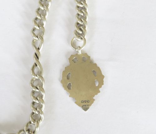 fig 1. Victorian silver watch chain and fob
