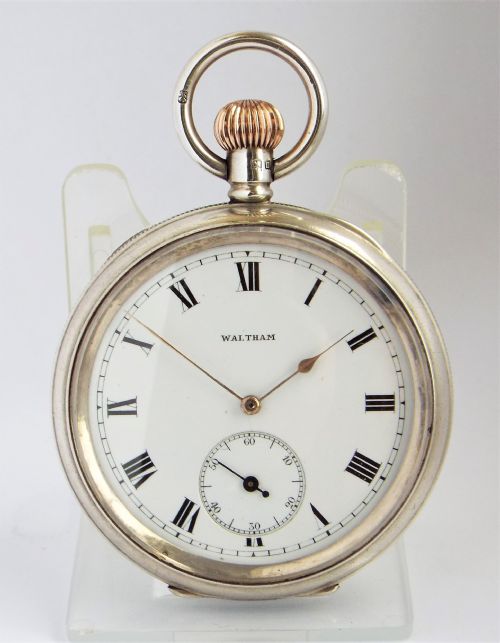 Antique Silver Waltham Bond Street Pocket Watch.
