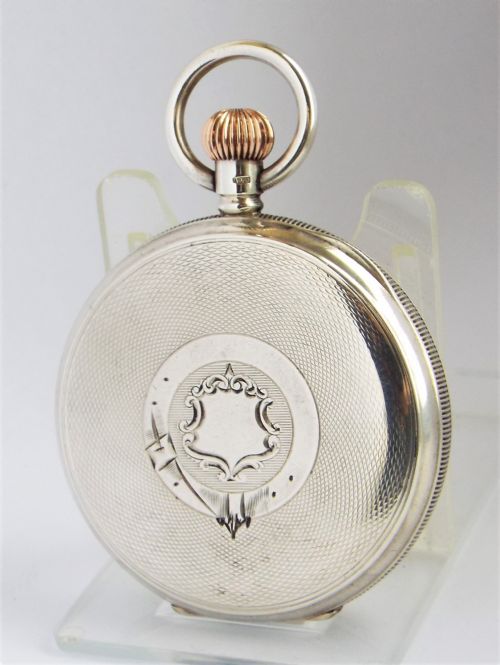 fig 1. Antique silver Waltham Bond Street pocket watch.