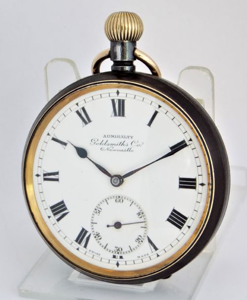 A 1910s Gun Metal Minerva Pocket Watch.