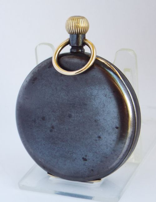 fig 1. A 1910s gun metal Minerva pocket watch.