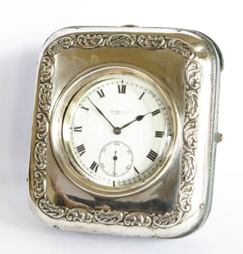 Antique Silver Travel Clock / Pocket Watch