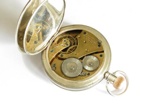 fig 1. Antique silver Waltham full hunter pocket watch