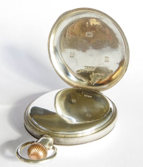 fig 2. Antique silver Waltham full hunter pocket watch
