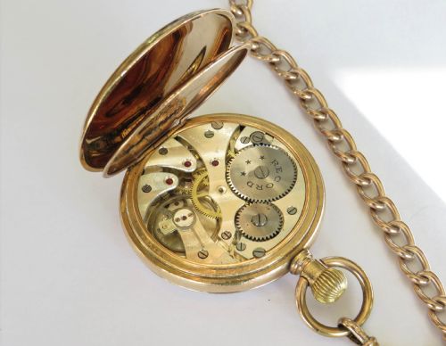 fig 2. Antique Record pocket watch and chain
