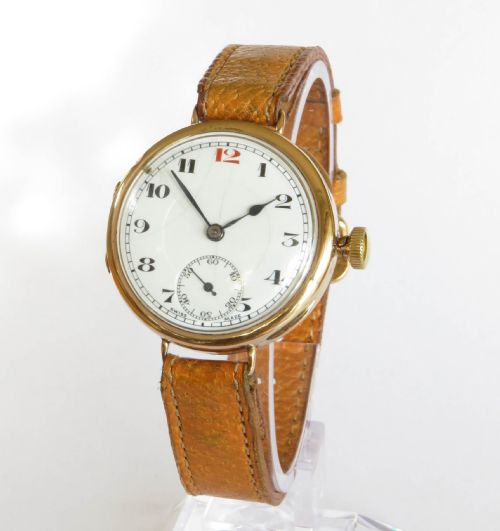 Gents Antique 9ct Gold Herald Wrist Watch, 1923