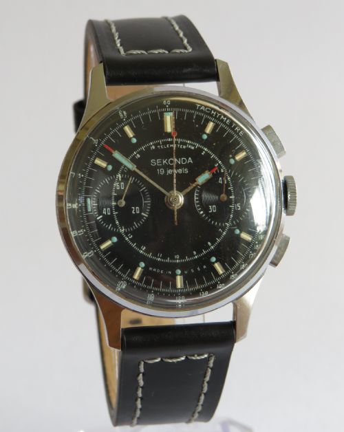 fig 1. Gents 1960s Sekonda Strela 3017 Cosmonaut chronograph wrist watch