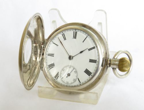 Antique Silver Half Hunter Pocket Watch