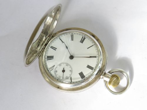 fig 1. Antique silver half hunter pocket watch