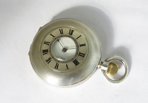 fig 2. Antique silver half hunter pocket watch
