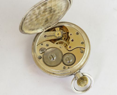 fig 3. Antique silver half hunter pocket watch