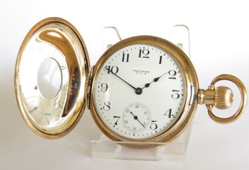 fig 1. Antique Waltham Bartlett half hunter pocket watch, 1919
