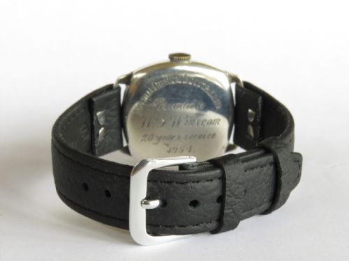 fig 2. 1954 mid-size silver Buren Grand Prix wrist watch