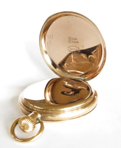 fig 1. Antique J W Benson full hunter pocket watch