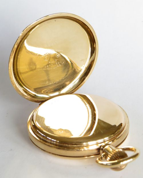 fig 3. Antique Waltham full hunter pocket watch, 1918