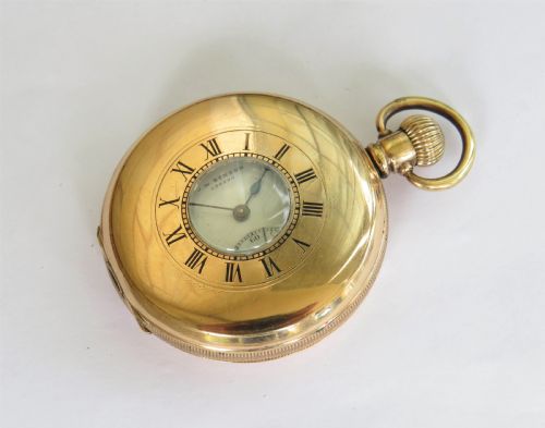 Antique J W Benson Half Hunter Pocket Watch