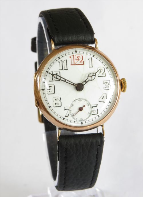 fig 1. Gents 9ct gold Bulova Rubaiyat wrist watch, 1922