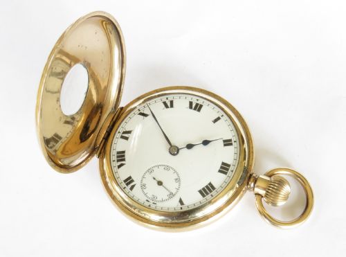 fig 2. 1920s Langendorf half hunter pocket watch