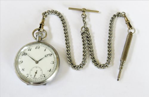 fig 1. 1930s Helvetia Koh-I-Noor pocket watch and chain