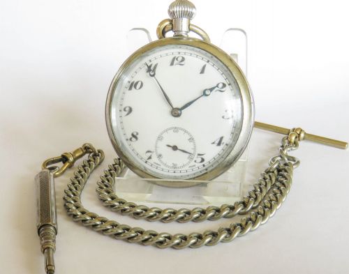 1930s Helvetia Koh-i-noor Pocket Watch and Chain