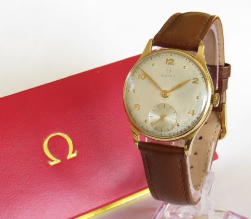 Gents 1950s 9ct Gold Omega Wrist Watch