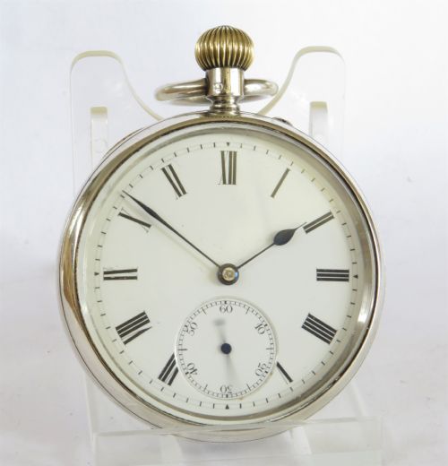 fig 1. Antique silver English Lever pocket watch by Wright & Craighead
