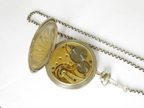 fig 2. Antique 1920s Omega pocket watch with chain