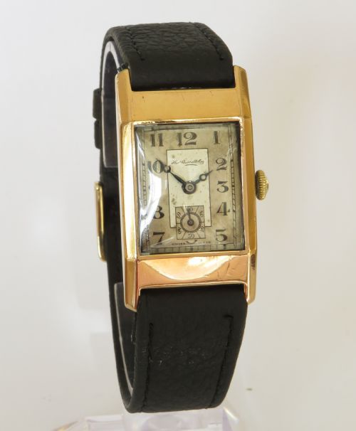 fig 1. 1930s Thomas Russell gold plated wrist watch