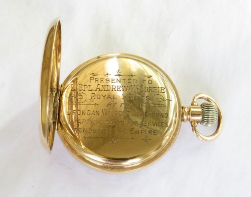 fig 2. Antique Buren pocket watch, Drongan military connection