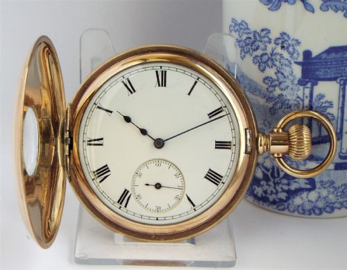 fig 1. Antique 1912 Elgin half hunter pocket watch.