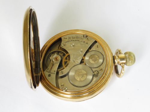 fig 2. Antique Waltham full hunter pocket watch, 1922