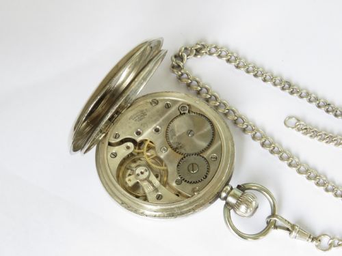 fig 2. Antique silver Record pocket watch and chain