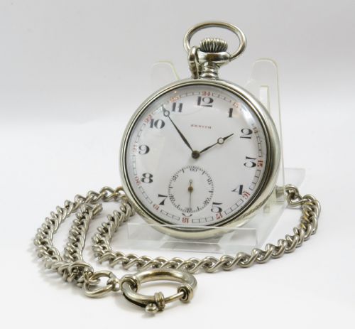 Antique Zenith Pocket Watch and Chain