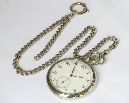 fig 1. Antique Zenith pocket watch and chain
