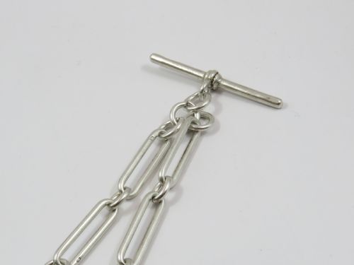 fig 1. Antique silver Churchill watch chain and fob