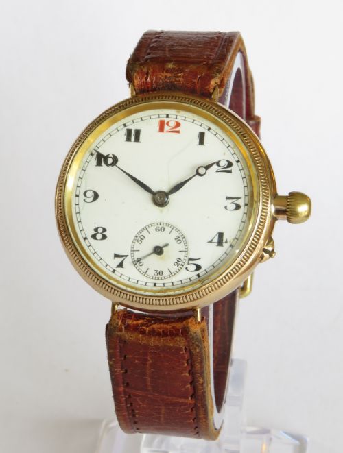 Gents 9ct Gold Borgel Cased Wrist Watch, 1923