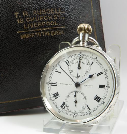 Antique Silver Stauffer Chronograph for Thomas Russell