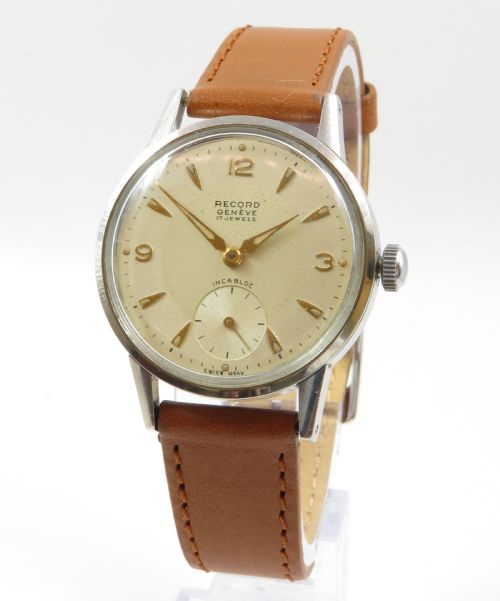 gents 1950s record wrist watch - CATEGORY: ANTIQUE WATCHES - DATED 1950