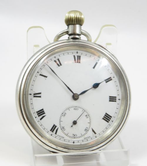 fig 1. Antique silver Visible pocket watch, 1918