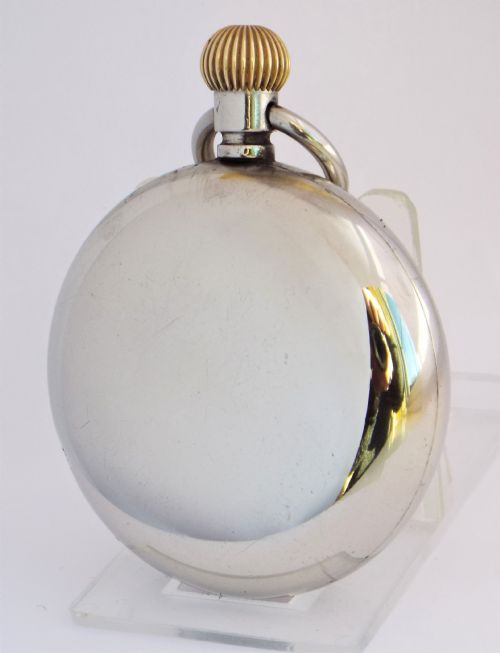 fig 1. Large antique John Elkan “Railway” pocket watch.