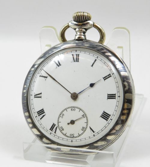 Antique Niello Chronometre Uti Pocket Watch
