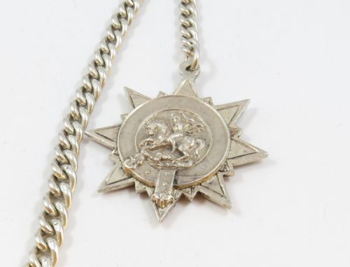 fig 1. Antique silver watch chain and fob