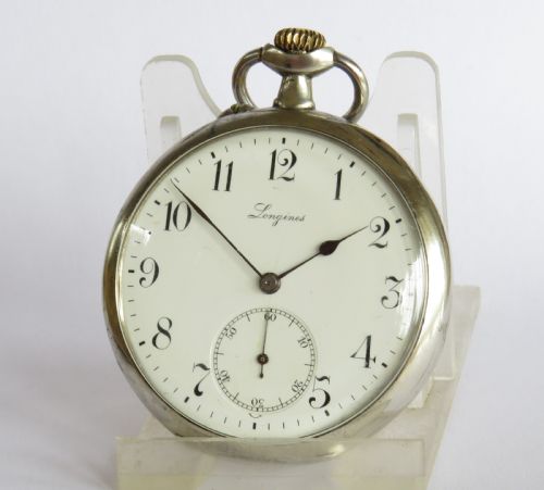 Antique Silver Longines Pocket Watch, 1909