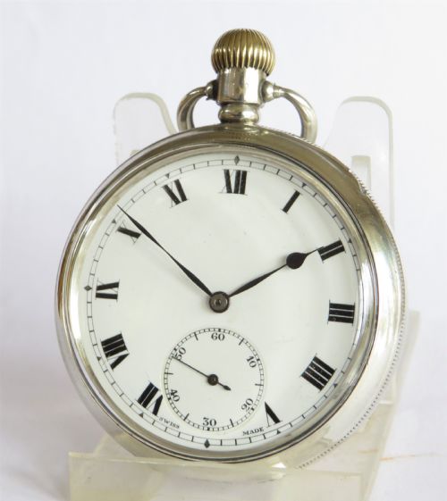 Vintage 1923 Swiss Silver Pocket Watch.